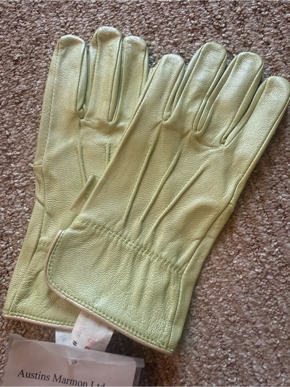 Wells Lamont Goatskin Leather Gloves Women M Metallic Green Soft Luxury Vintage